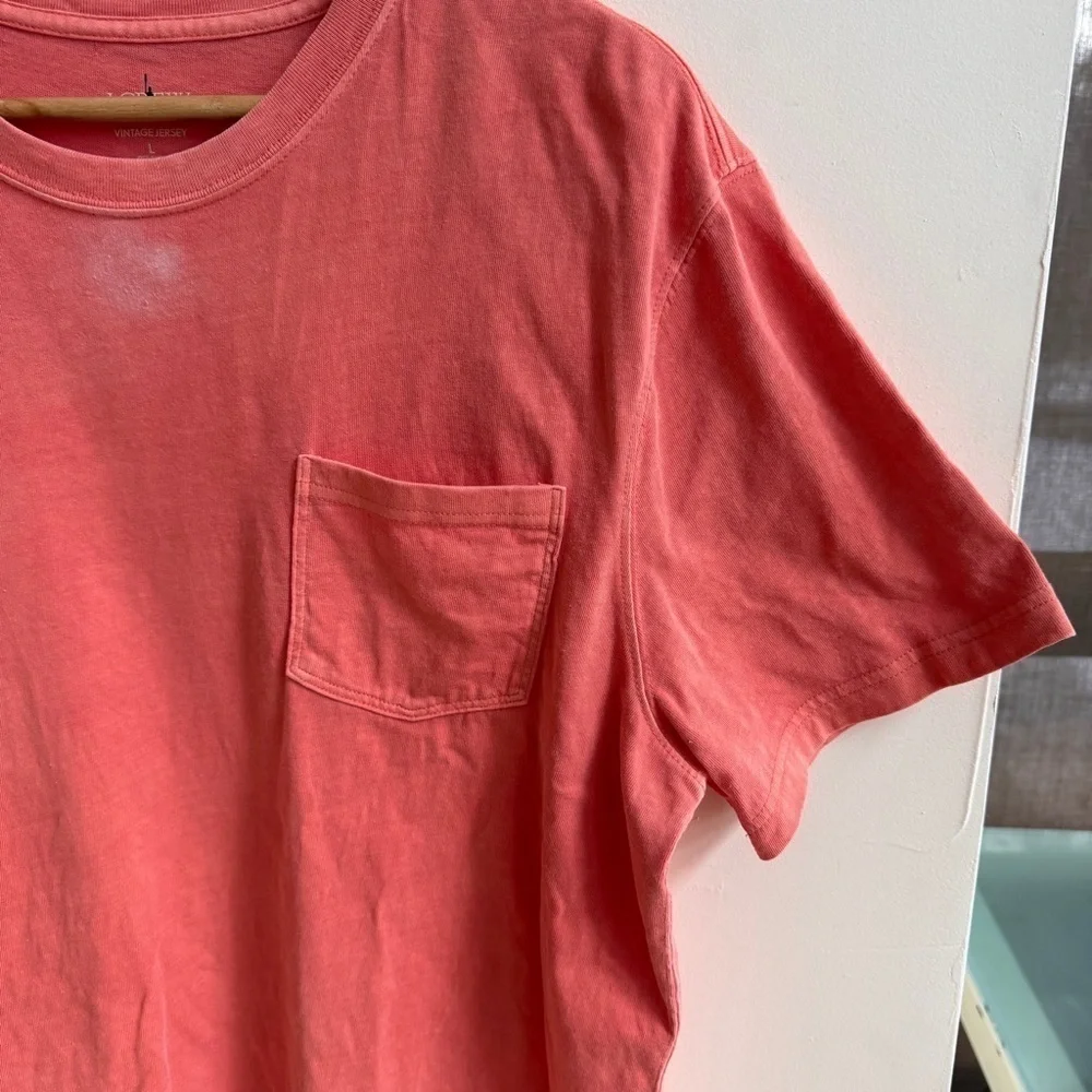 J Crew Orange Vintage Short Sleeve Crew Neck Mens Size L  Cotton T Shirt